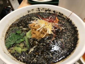 Vegan Black Sesame Tantanme at T's Tantan - Tokyo JR Station in Tokyo