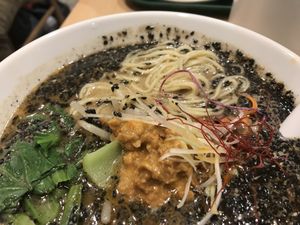Vegan Black Sesame Tantanme at T's Tantan - Tokyo JR Station in Tokyo