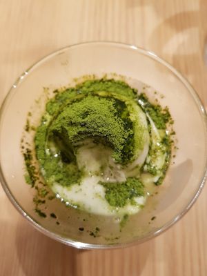 Matcha ice cream at T's Tantan - Tokyo JR Station in Tokyo