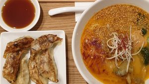 Golden sesame and dumpling set at T's Tantan - Tokyo JR Station in Tokyo