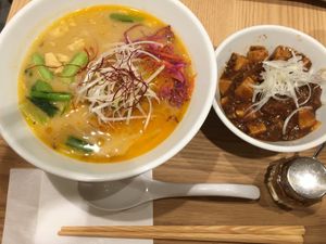 White Sesame Tantan & Mapo Tofu at T's Tantan - Tokyo JR Station in Tokyo