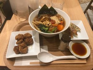 Set menu with extra side- tasted fantastic !  at T's Tantan - Tokyo JR Station in Tokyo