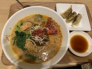 Sesame ramen at T's Tantan - Tokyo JR Station in Tokyo
