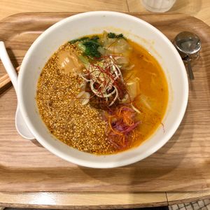 Golden sesame ramen at T's Tantan - Tokyo JR Station in Tokyo