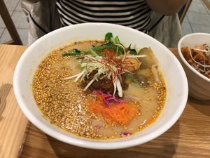 Golden sesame ramen  at T's Tantan - Tokyo JR Station in Tokyo