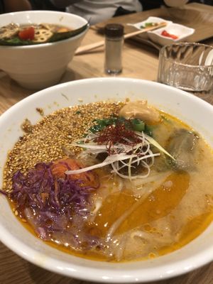 Golden tantan at T's Tantan - Tokyo JR Station in Tokyo