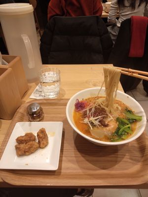 Ramen and Karaage at T's Tantan - Tokyo JR Station in Tokyo