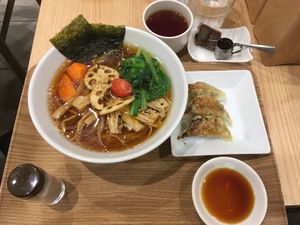 Regular goyza, not deep fried at T's Tantan - Tokyo JR Station in Tokyo