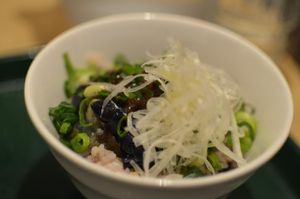 Jyajya bowl (eggplant side-dish) at T's Tantan - Tokyo JR Station in Tokyo