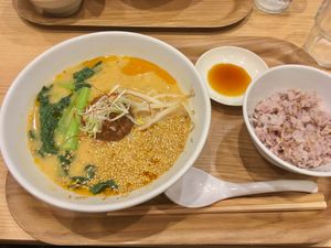 Sesame noodles set at T's Tantan - Tokyo JR Station in Tokyo