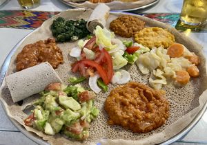 Atikilt beyeainetu - vegan combo  at Restaurante Habesha in Madrid