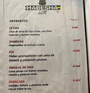 Entrantes   at Restaurante Habesha in Madrid