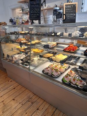 Selection of cakes and pastries at Sigridslunds Café & Handelsbod in Sparreholm
