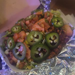Extra loaded totchos at Arlo's Food Truck - Cheerup Charlie's in Austin