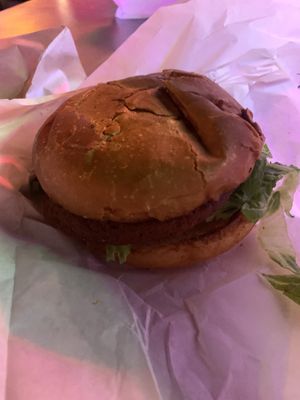 Jalapeño Chick’n Burger  at Arlo's Food Truck - Cheerup Charlie's in Austin