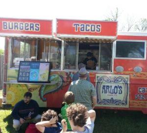 at Texas veg fest at Arlo's Food Truck - Cheerup Charlie's in Austin