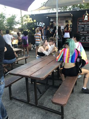 Outside at Arlo's Food Truck - Cheerup Charlie's in Austin