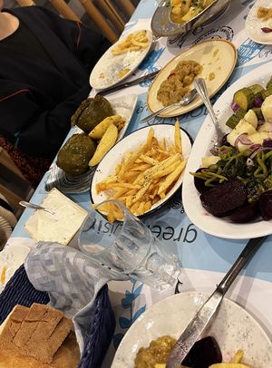 Grilled vegetables and traditional greek food  at Flisvos in Adamas