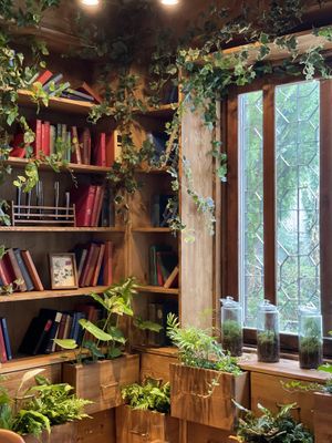 Library concept interior  at Lazy Farmers in Seoul