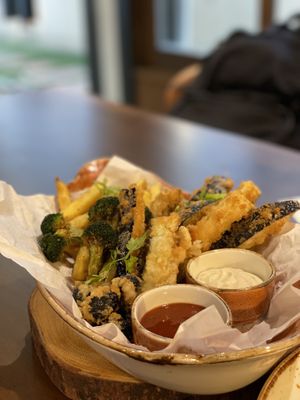 Fried assorted vegies. Not so crispy though  at Lazy Farmers in Seoul