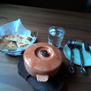 Cute pot o soup at Lazy Farmers in Seoul