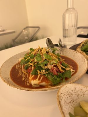 Chili Tofu Enchiladas   at Lazy Farmers in Seoul