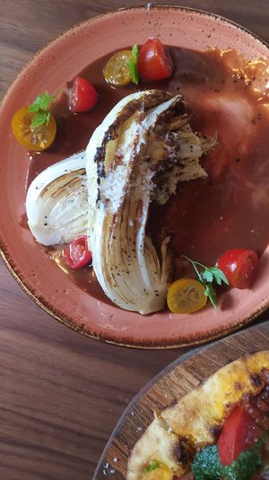 Grilled cabbage salad - good but not worth the price (16?) at Lazy Farmers in Seoul