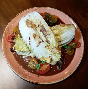 Roasted cabbage salad at Lazy Farmers in Seoul