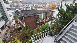 exterior of location - walk down those stays at Lazy Farmers in Seoul