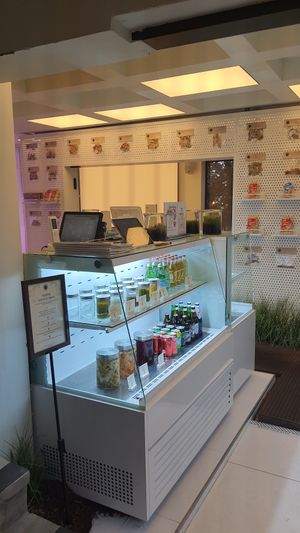 interior of location - view towards the counter at Lazy Farmers in Seoul
