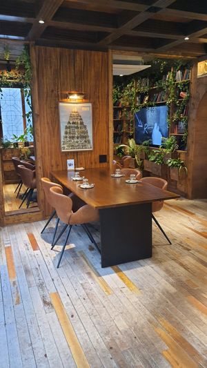 interior of location - seating (1st floor) at Lazy Farmers in Seoul