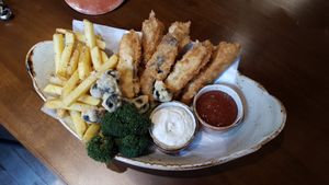 fried assorted vegetables at Lazy Farmers in Seoul