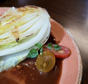 Roasted cabbage salad - close-up at Lazy Farmers in Seoul