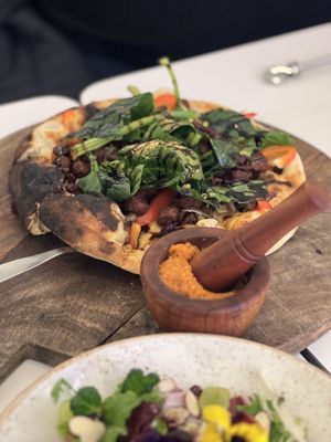 Meatball pizza  at Lazy Farmers in Seoul
