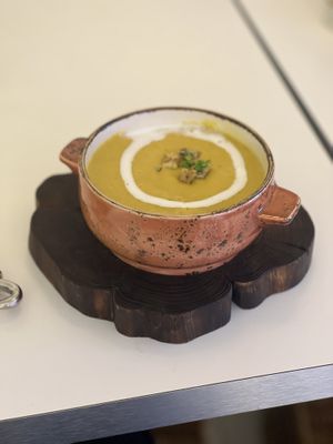 Pumpkin soup  at Lazy Farmers in Seoul