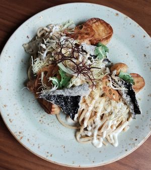 Seaweed Pesto Pasta at Lazy Farmers in Seoul