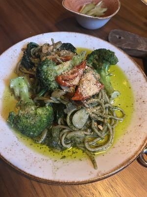 Pesto pasta- not gluten free  at Lazy Farmers in Seoul