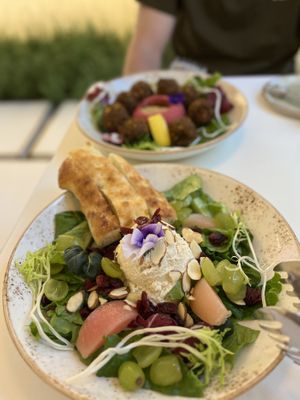 Peach and tofu ricotta salad  at Lazy Farmers in Seoul