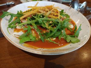The tofu enchilada plate at Lazy Farmers in Seoul