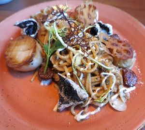 Seaweed pesto pasta at Lazy Farmers in Seoul