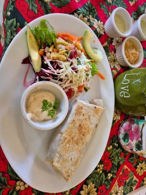 Burrito tico at Hostel Shakti in San Jose