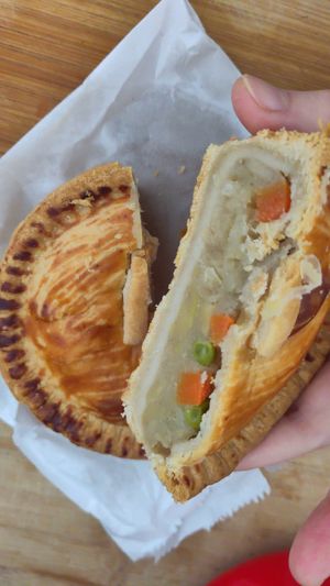 Inside of vegan pie. at JL Bean Bakery in Thornton-cleveleys