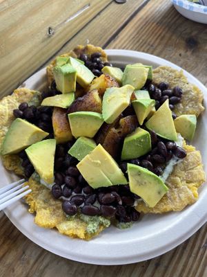Vegan patacones   at Los Chamos Arepas in Carolina