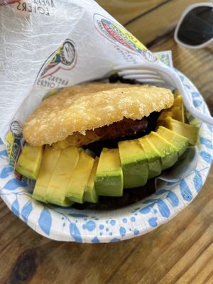 Vegana arepa  at Los Chamos Arepas in Carolina