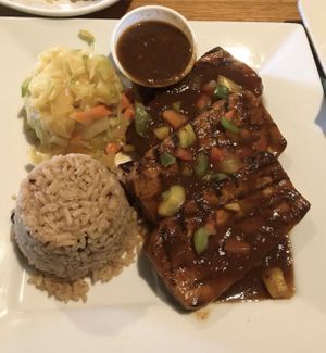 Spicy Jerk Tofu Steaks  at Spice Island Grill in Colorado Springs