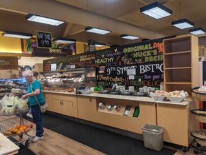 Soup and hot foods bar at Huckleberry's Natural Market in Spokane