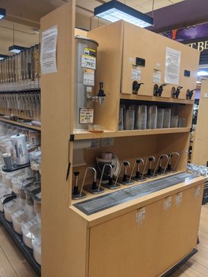 Bulk liquid refill including Raw Honey at Huckleberry's Natural Market in Spokane