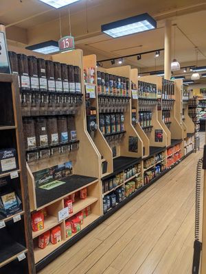 Coffee bulk aisle - many options! at Huckleberry's Natural Market in Spokane