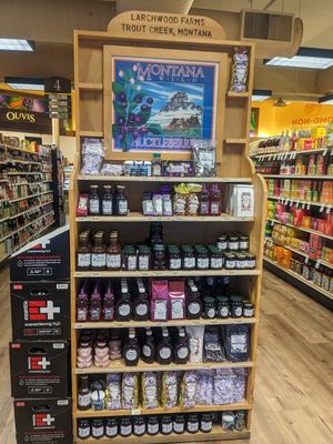 Local huckleberry display at Huckleberry's Natural Market in Spokane