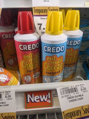Vegan spray cheese from Credo foods at Huckleberry's Natural Market in Spokane